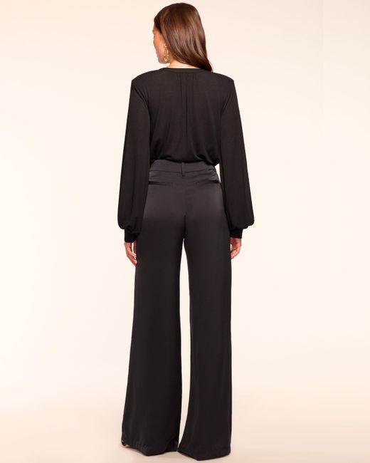 Ramy Brook Blue Oscar Pleated Wide Leg Pant