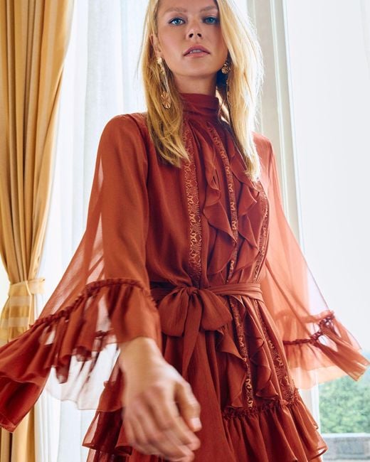 Ramy Brook Claudia Silk Chiffon Ruffle Tiered Mini Dress