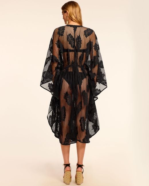 Ramy Brook Natural Kristen Mesh Lace Coverup Maxi Dress