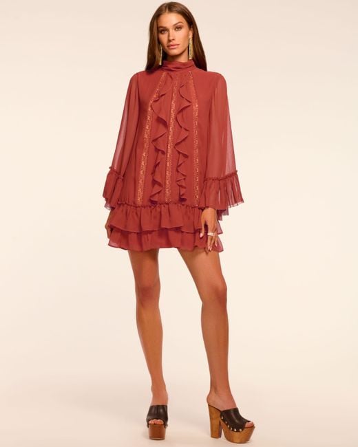 Ramy Brook Claudia Silk Chiffon Ruffle Tiered Mini Dress