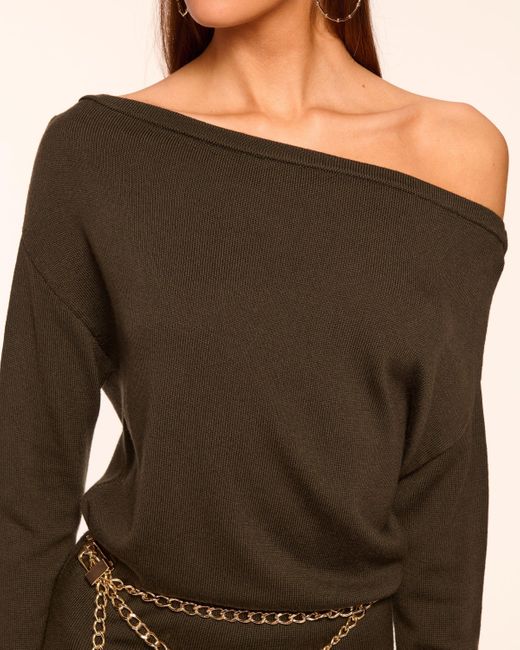 Ramy Brook Black Chance Merino Off-The-Shoulder Mini Dress