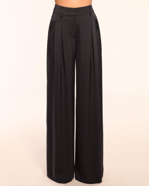 Ramy Brook Blue Oscar Pleated Wide Leg Pant
