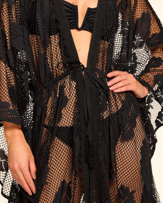 Ramy Brook Natural Kristen Mesh Lace Coverup Maxi Dress