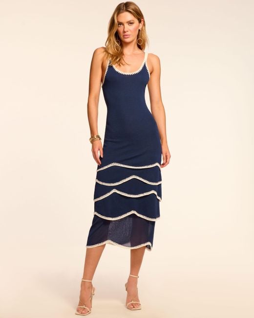 Ramy Brook Yellow Aurelia Knit Tiered Midi Dress