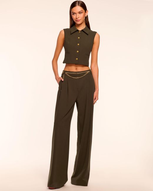 Ramy Brook Brown Leslie Pleated Wide Leg Pant