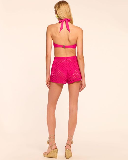 Ramy Brook Pink Melissa Cutout Eyelet Coverup Short