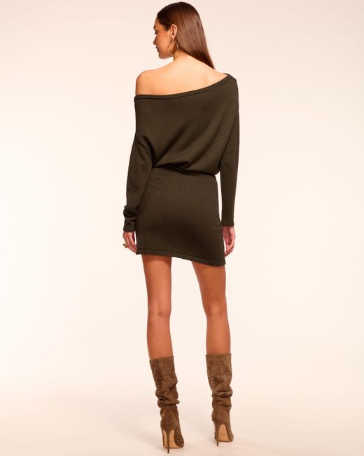 Ramy Brook Black Chance Merino Off-The-Shoulder Mini Dress