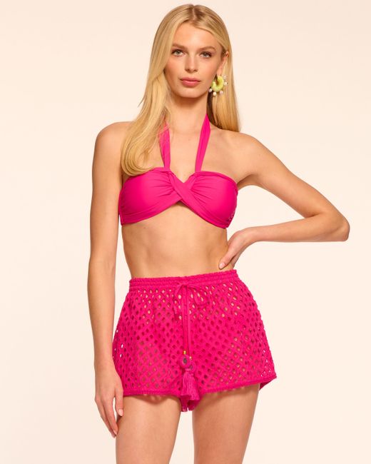 Ramy Brook Pink Melissa Cutout Eyelet Coverup Short