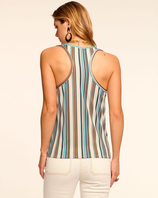 Ramy Brook Natural Bia Scoop Neck Racerback Tank Top