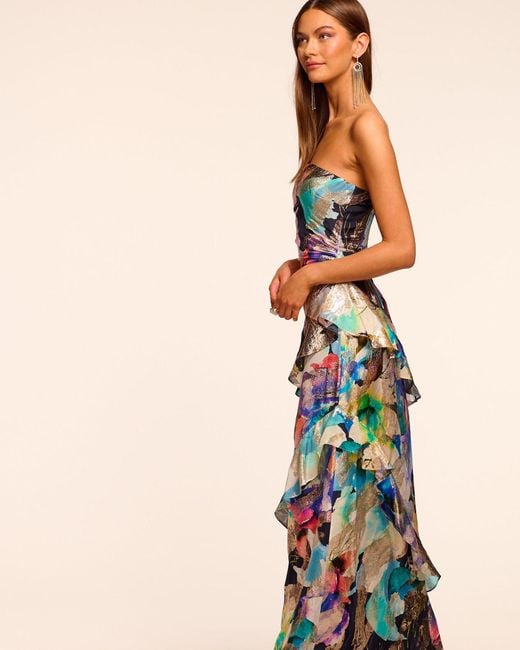 Ramy Brook Multicolor Dominika Strapless Jacquard Gown