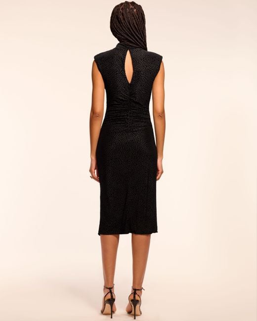 Ramy Brook Black Lee Velvet Burnount Midi Dress