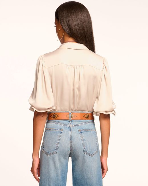 Ramy Brook Orange Dina Button Down Bodysuit