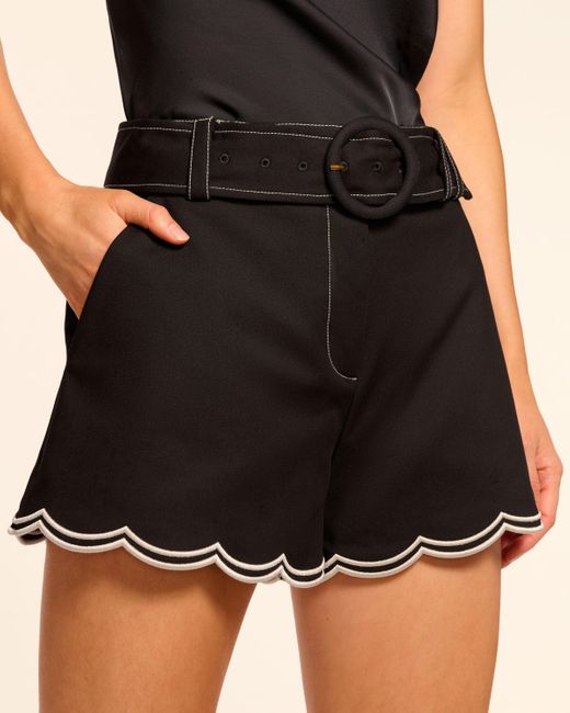 Ramy Brook Natural Violeta Stretch Cotton Scalloped Mini Short