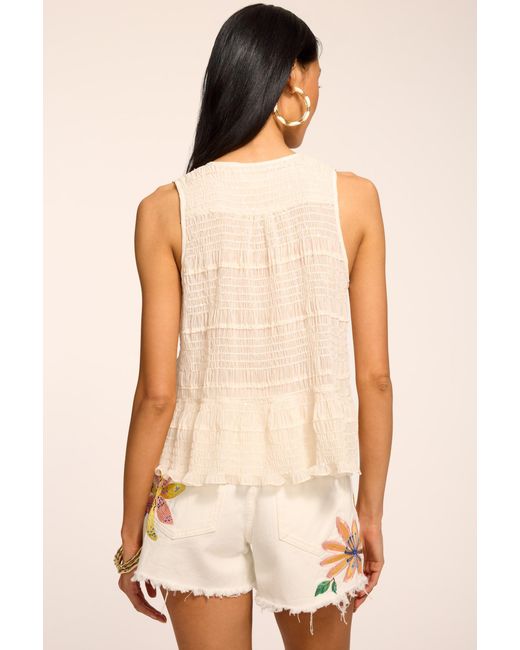 Ramy Brook Natural Elise Embellished Tank Top