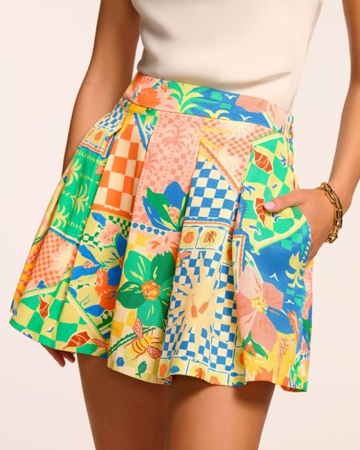 Ramy Brook Green Frankie Pleated Mini Skort