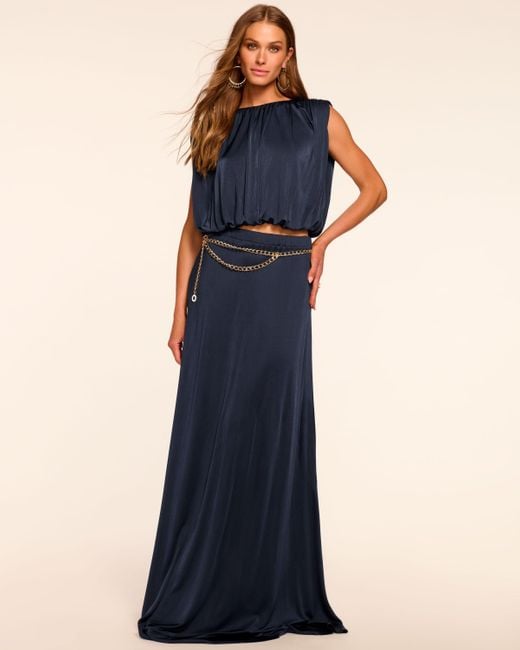 Ramy Brook Blue Chris Jersey Maxi Skirt