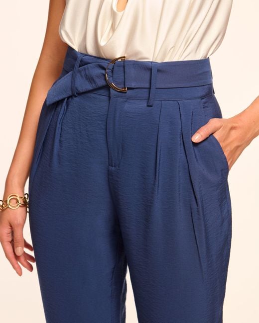 Ramy Brook Blue Miley Belted Ankle Length Pant