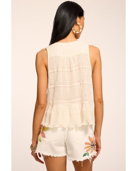 Ramy Brook Natural Elise Embellished Tank Top