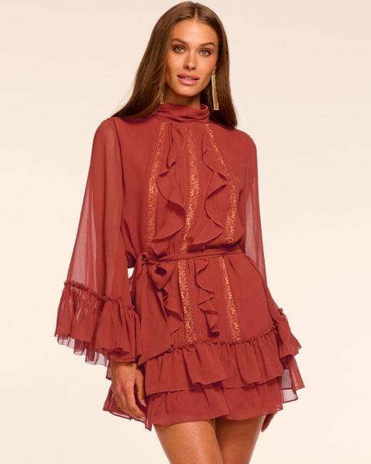Ramy Brook Claudia Silk Chiffon Ruffle Tiered Mini Dress