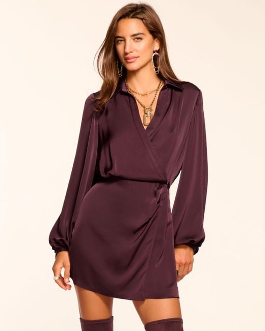 purple long sleeve shirt dress Alix Linen Shirtdress