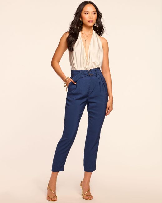 Ramy Brook Blue Miley Belted Ankle Length Pant