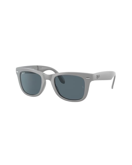 Ray-Ban Black Sunglasses Wayfarer Folding Classic - Grey Frame Blue Lenses 50-22 for men