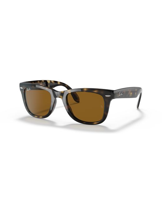 Ray-Ban Multicolor Sunglasses Wayfarer Folding Classic - Military Green Frame Brown Lenses 50-22 for men
