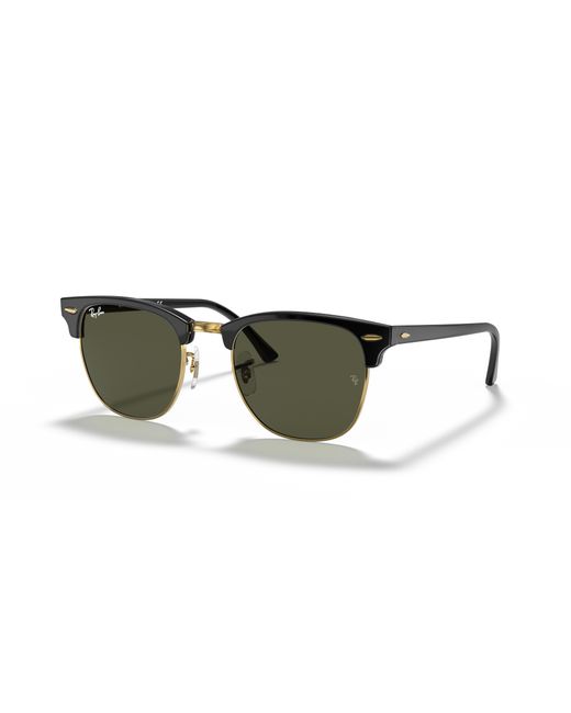 Ray-Ban Black Clubmaster Classic Sunglasses Frame Green Lenses Polarized