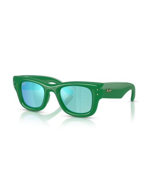 Ray-Ban Green Wayfarer Puffer Special Collection Sunglasses Frame Brown Lenses