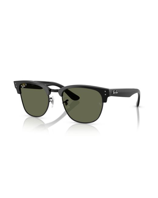 Ray-Ban Black Clubmaster Reverse Sunglasses Frame Green Lenses Polarized