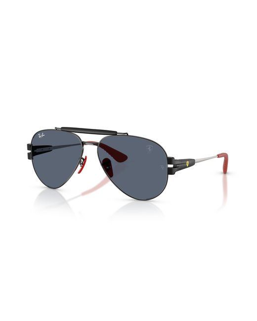 Ray-Ban Black Rb3762m Scuderia Ferrari Collection Sunglasses Frame Grey Lenses