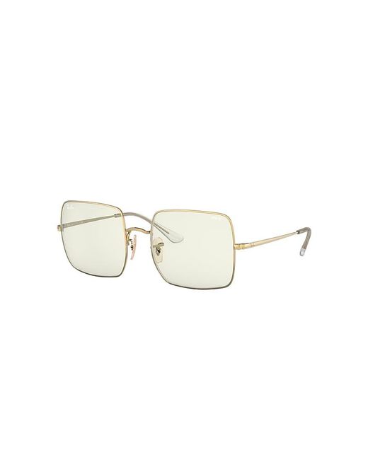 Ray-Ban Square 1971 Clear Evolve Sunglasses Shiny Gold Frame Grey Lenses  54-27 in Metallic - Lyst
