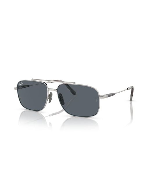 Ray-Ban Michael Titanium Zonnebrillen Montuur Blauw Glazen in het Black