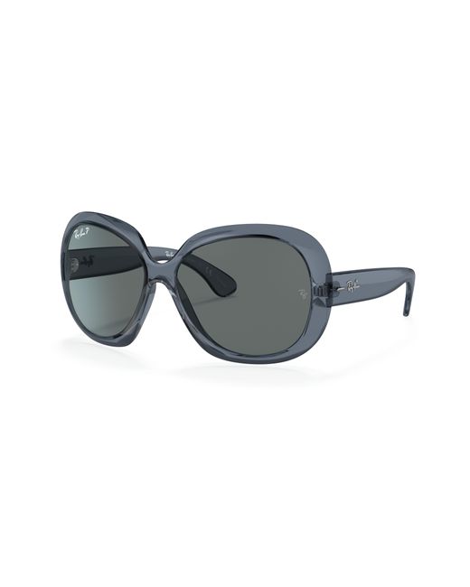 Ray-Ban Black Jackie Ohh II Transparent Sonnenbrillen Blau Fassung Grau Glas Polarisiert 60-14