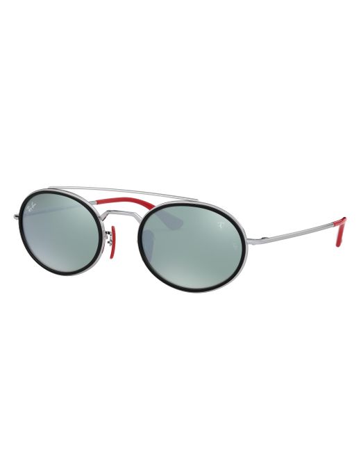 Ray-Ban Metallic Rb3847m Scuderia Ferrari Collection Sunglasses Silver Frame Silver Lenses 52-22
