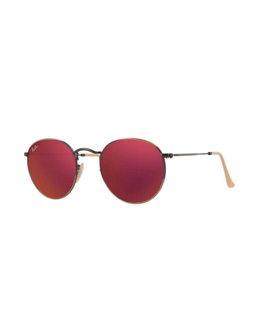 Ray-Ban Red Round Flash Lenses