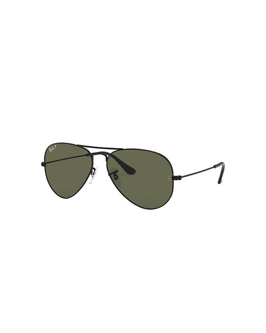 Ray-Ban Aviator Classic Zonnebrillen Zwart Montuur Groen Glazen  Gepolariseerd 58-14 - Lyst
