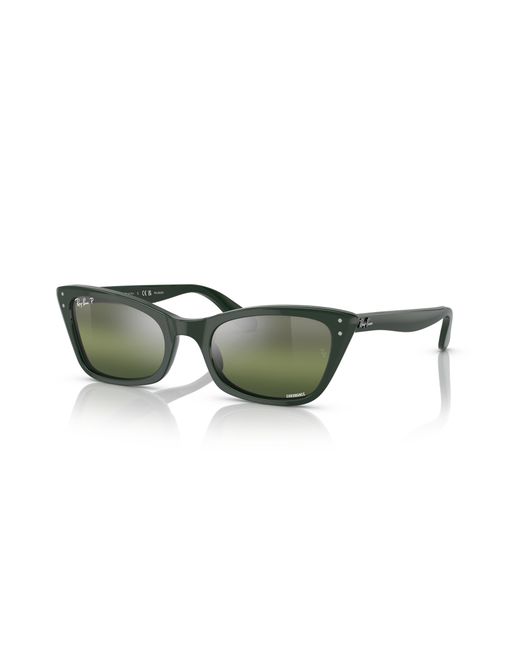 Ray-Ban Lady Burbank Sunglasses Green Frame Silver Lenses Polarized 55-20