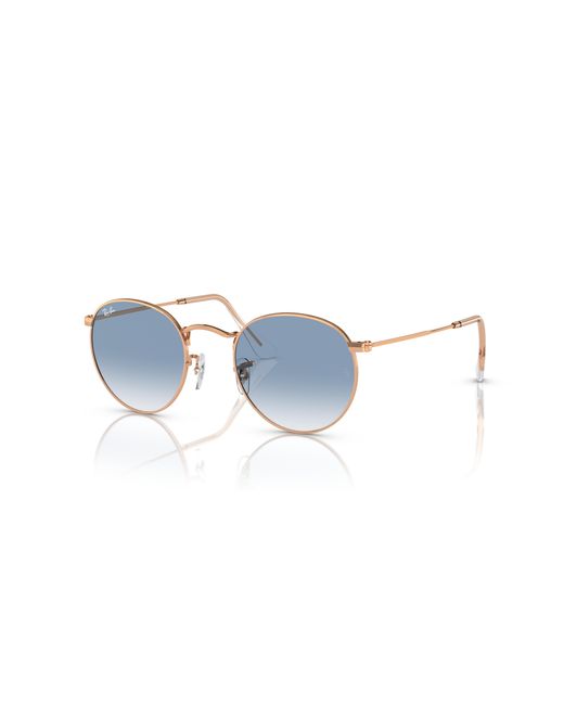 Round metal gafas de sol montura azul lentes Ray-Ban de hombre de color Black