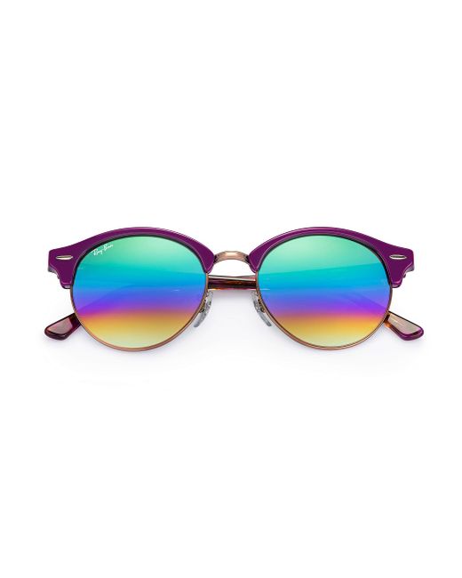 Ray-Ban Purple Clubround mineral flash lenses Unisex Sunglasses
