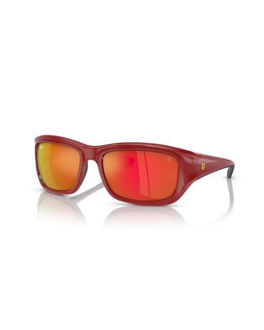 RB4405M SCUDERIA FERRARI COLLECTION Gafas de sol Rojo sobre negro Montura Naranja Lentes 59-19 Ray-Ban de hombre de color Black