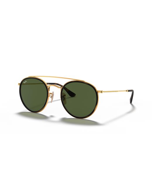 Ray-Ban Multicolor Sunglasses Unisex Round Double Bridge - Gold Frame Brown Lenses Polarized 51-22