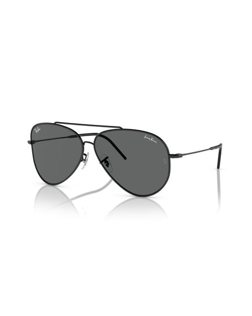 Lenny kravitz x aviator reverse lunettes de soleil monture verres gris Ray-Ban en coloris Black