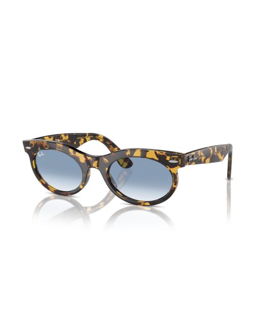 Wayfarer oval lunettes de soleil monture verres bleu Ray-Ban en coloris Black