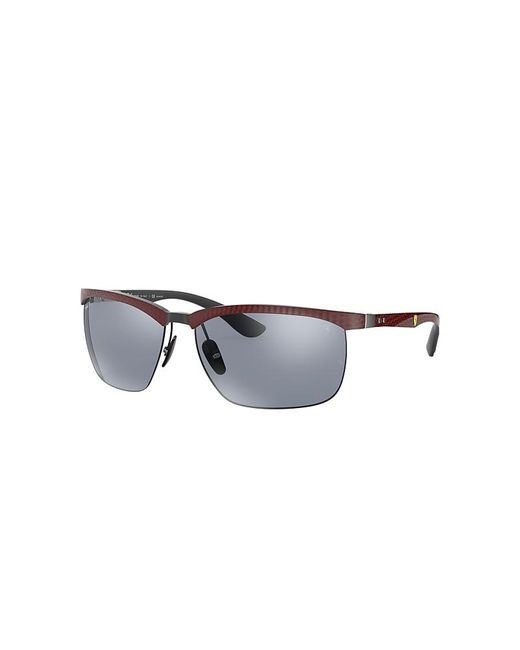 Ray-Ban Rb8324m Scuderia Ferrari Collection Sunglasses Red Frame Blue Lenses Polarized 64-15 for men