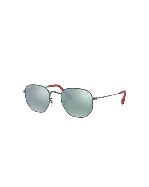 Ray-Ban Blue Rb3548nm Scuderia Ferrari Collection Sunglasses Gunmetal Frame Silver Lenses 51-21