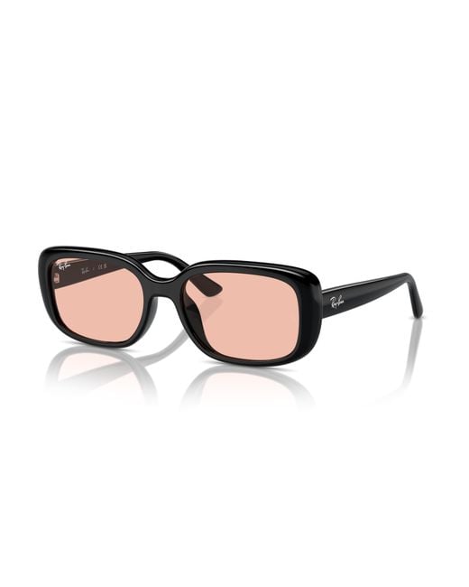 Ray-Ban Black Rb4421d Washed Lenses Bio-based Sunglasses Frame Pink Lenses