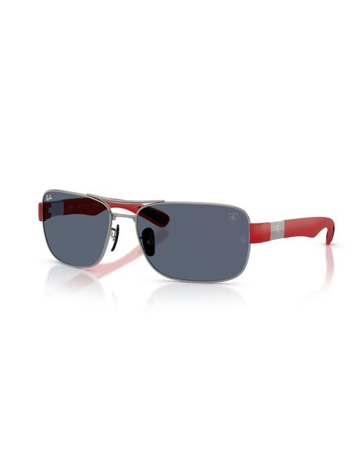 Ray-Ban Black Rb3763m Scuderia Ferrari Collection Sunglasses Frame Grey Lenses