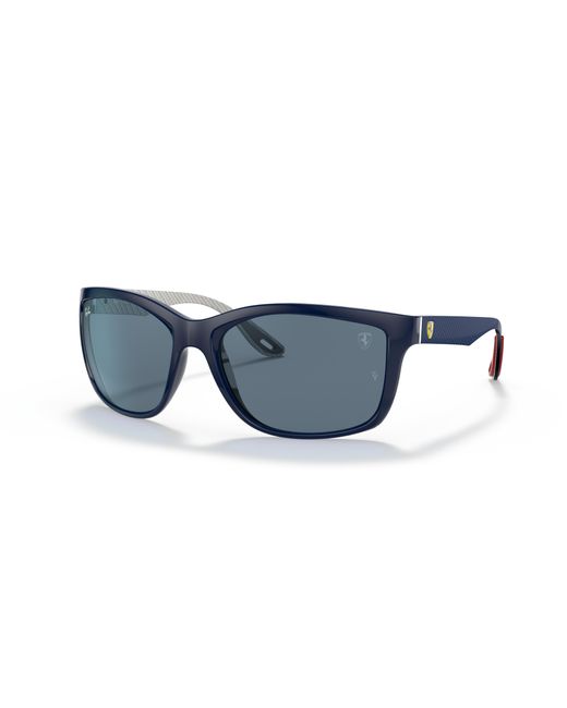 Ray-Ban Black Sunglasses Unisex Rb8356m Scuderia Ferrari Collection - Blue Frame Blue Lenses 61-18