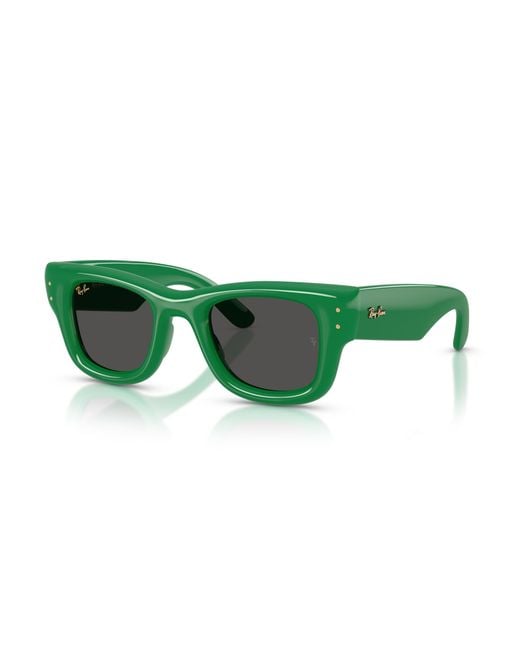 Ray-Ban Green Wayfarer Puffer Sunglasses Frame Black Lenses